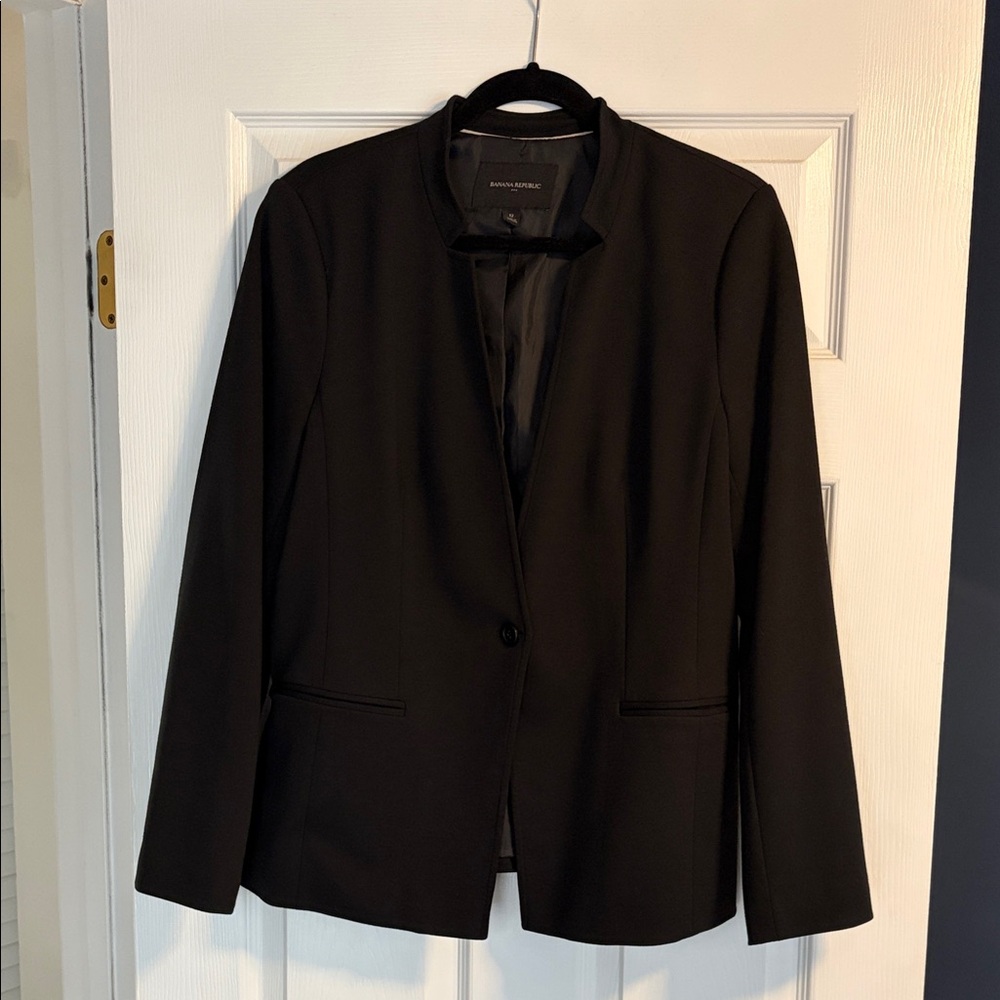 Banana Republic Black Collarless Jacket